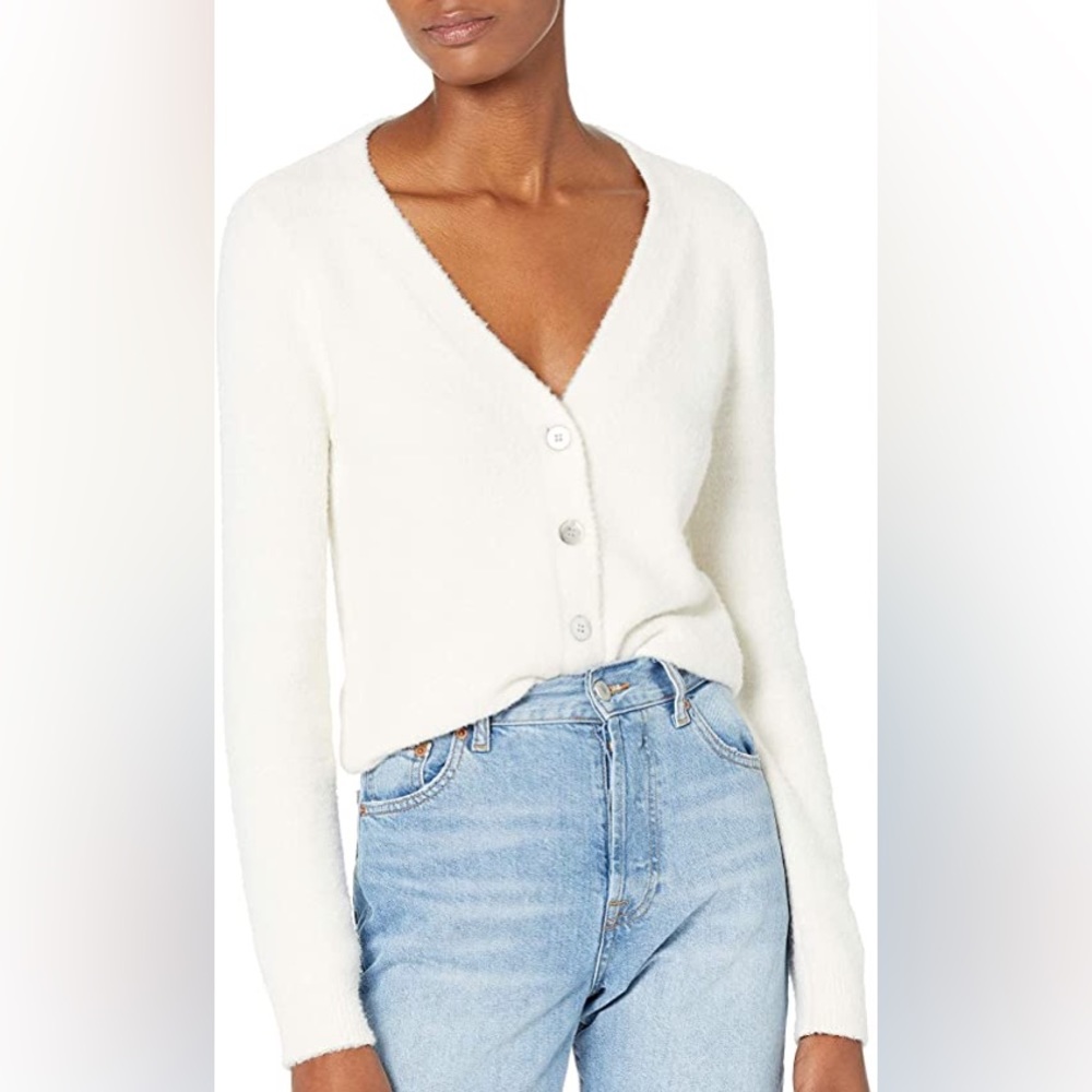 The Drop Women's Francine V-Neck Button Front Cozy Cardigan